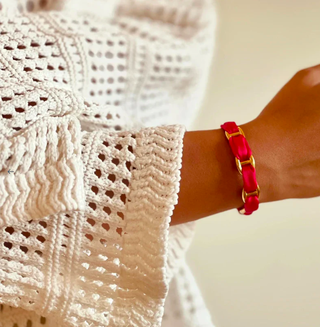 Bracelet Cynthia - Or Fuchsia