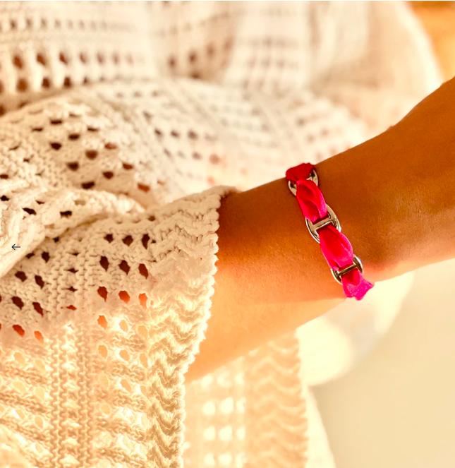 Bracelet Cynthia - Argent Fushia